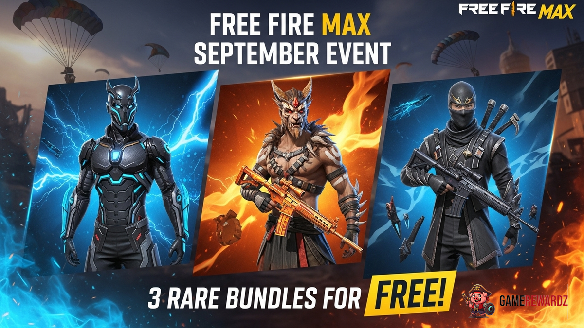 Free Fire MAX September Event – 3 Rare Bundles for FREE!